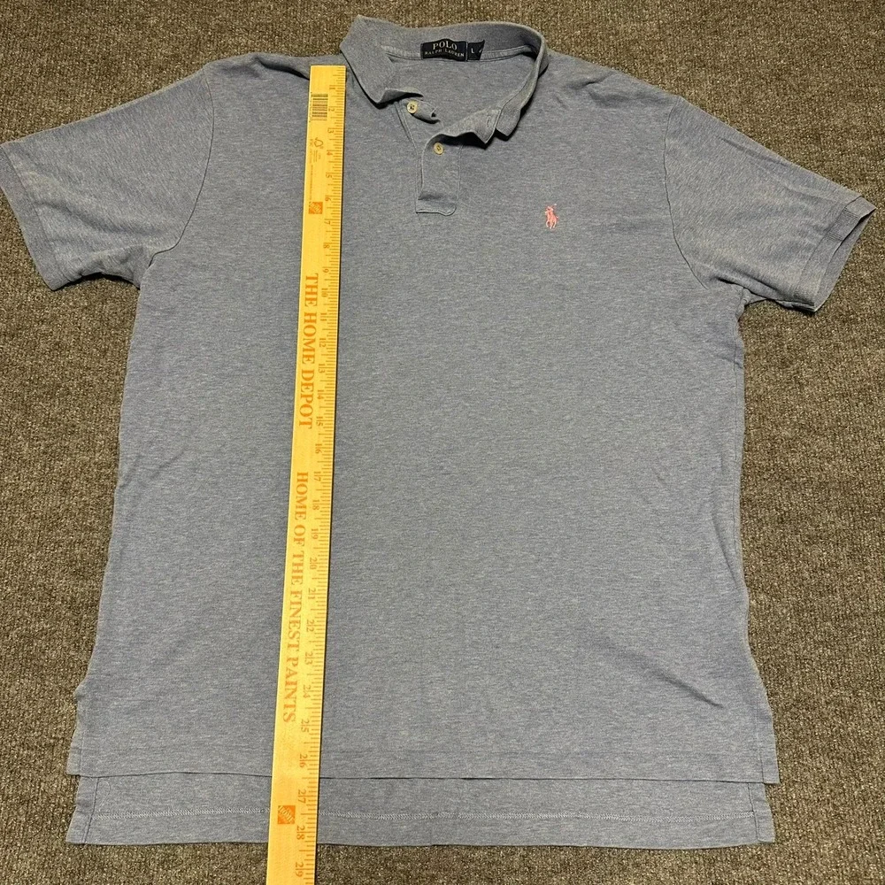 Polo Ralph Lauren Mens Large Blue Short Sleeve Cotton Polo Shirt Pony
